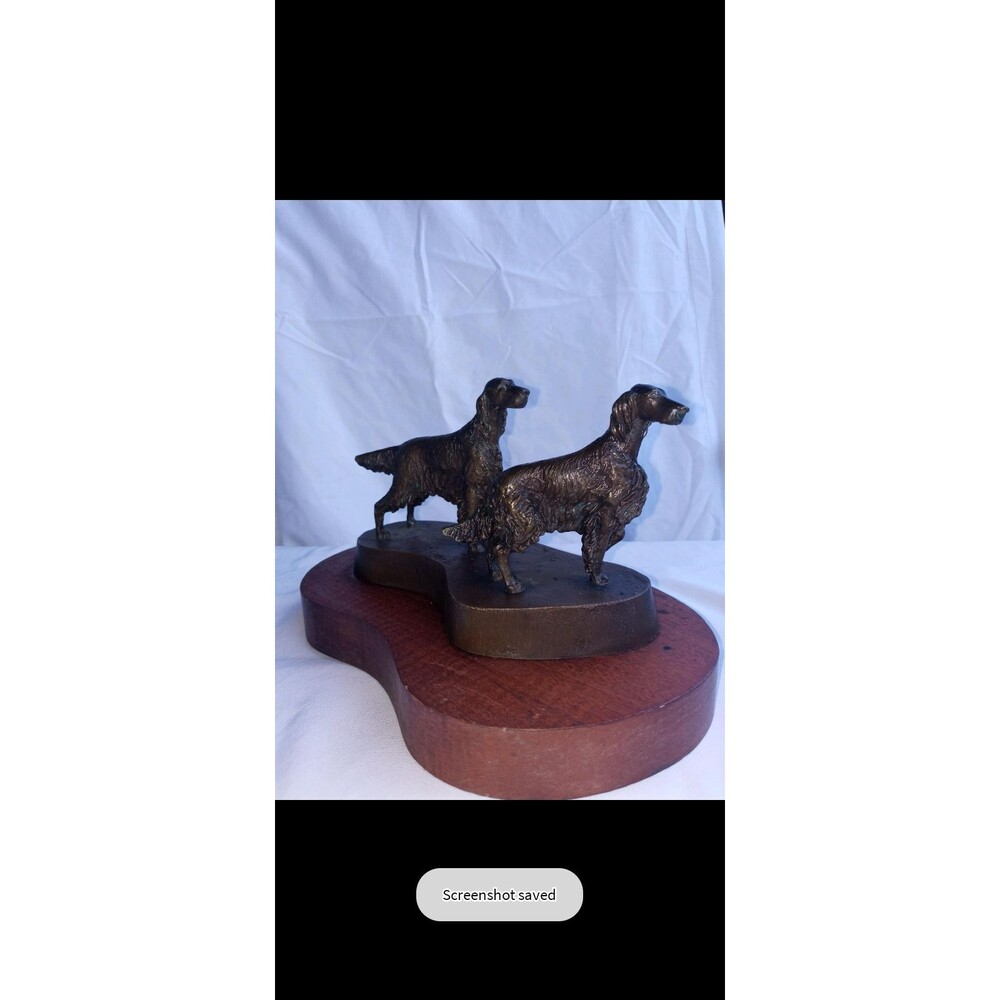 Antique copper brass dog statue